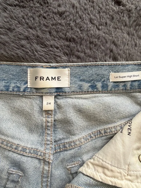 Frame Denim Light Blue High-Rise Jean Shorts - Picture 3 of 6